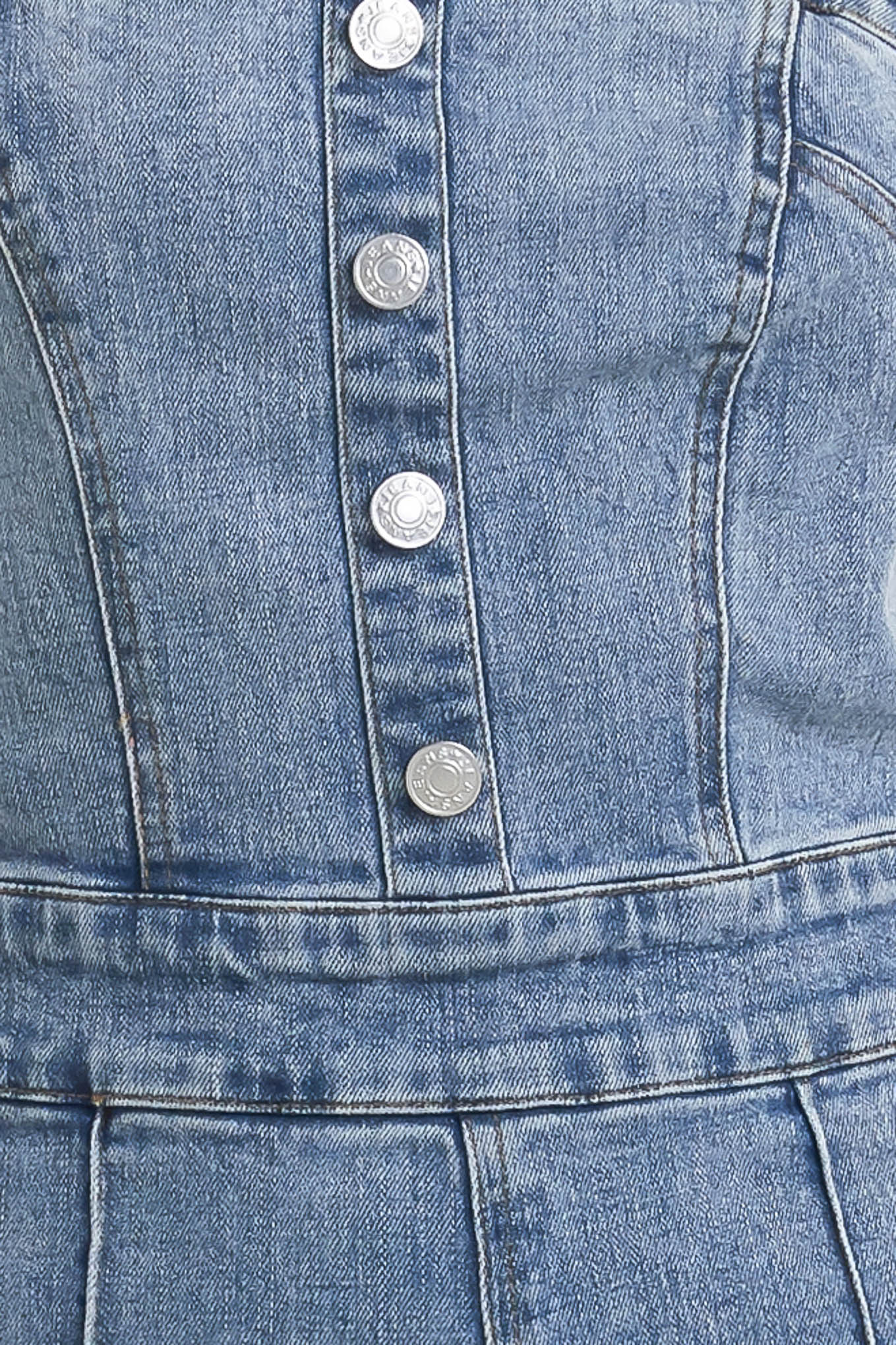 URBAN STRAPLESS DENIM JUMPSUIT Flying Tomato