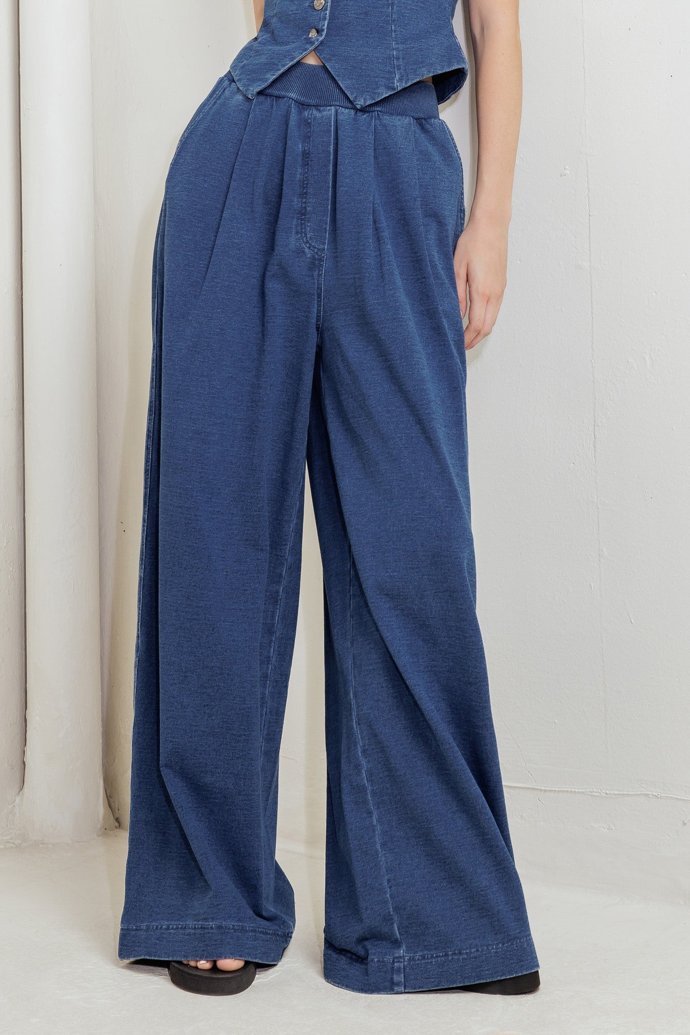 URBAN INDIGO FRENCH TERRY DENIM PANTS Flying Tomato