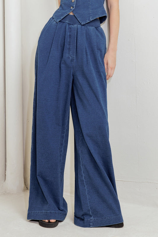 URBAN INDIGO FRENCH TERRY DENIM PANTS Flying Tomato
