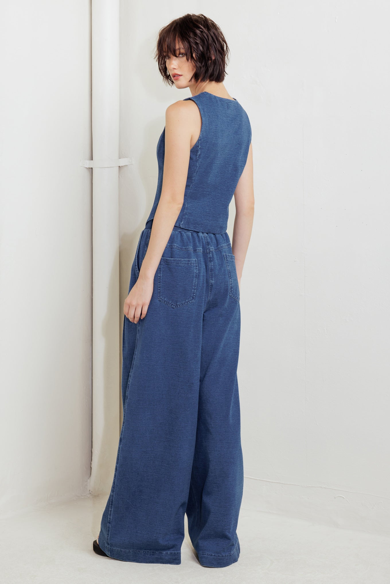 URBAN INDIGO FRENCH TERRY DENIM PANTS Flying Tomato