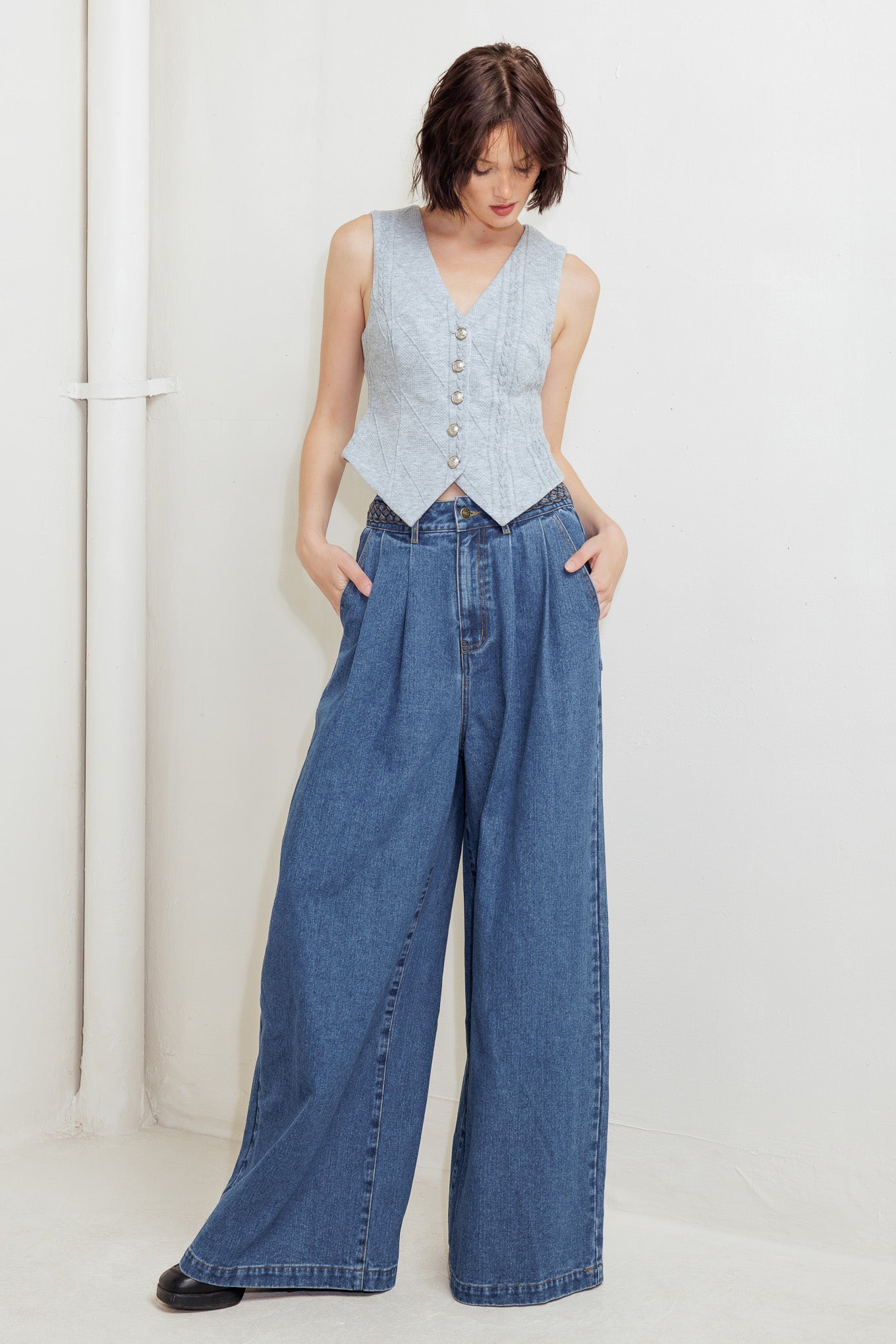 WESTERN RIVET DENIM PANTS Flying Tomato