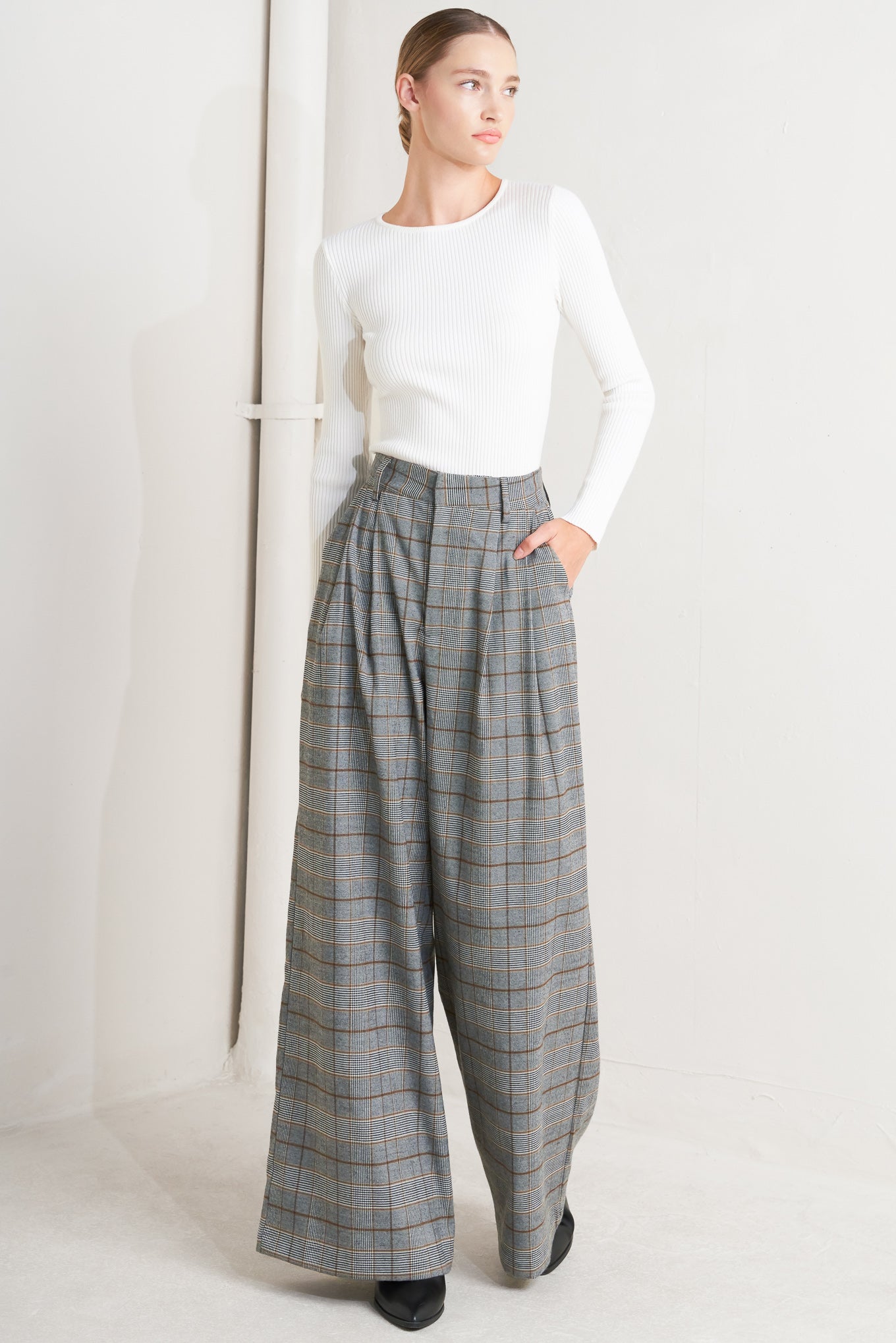 NEW AGE WOVEN PLAID PANTS Flying Tomato