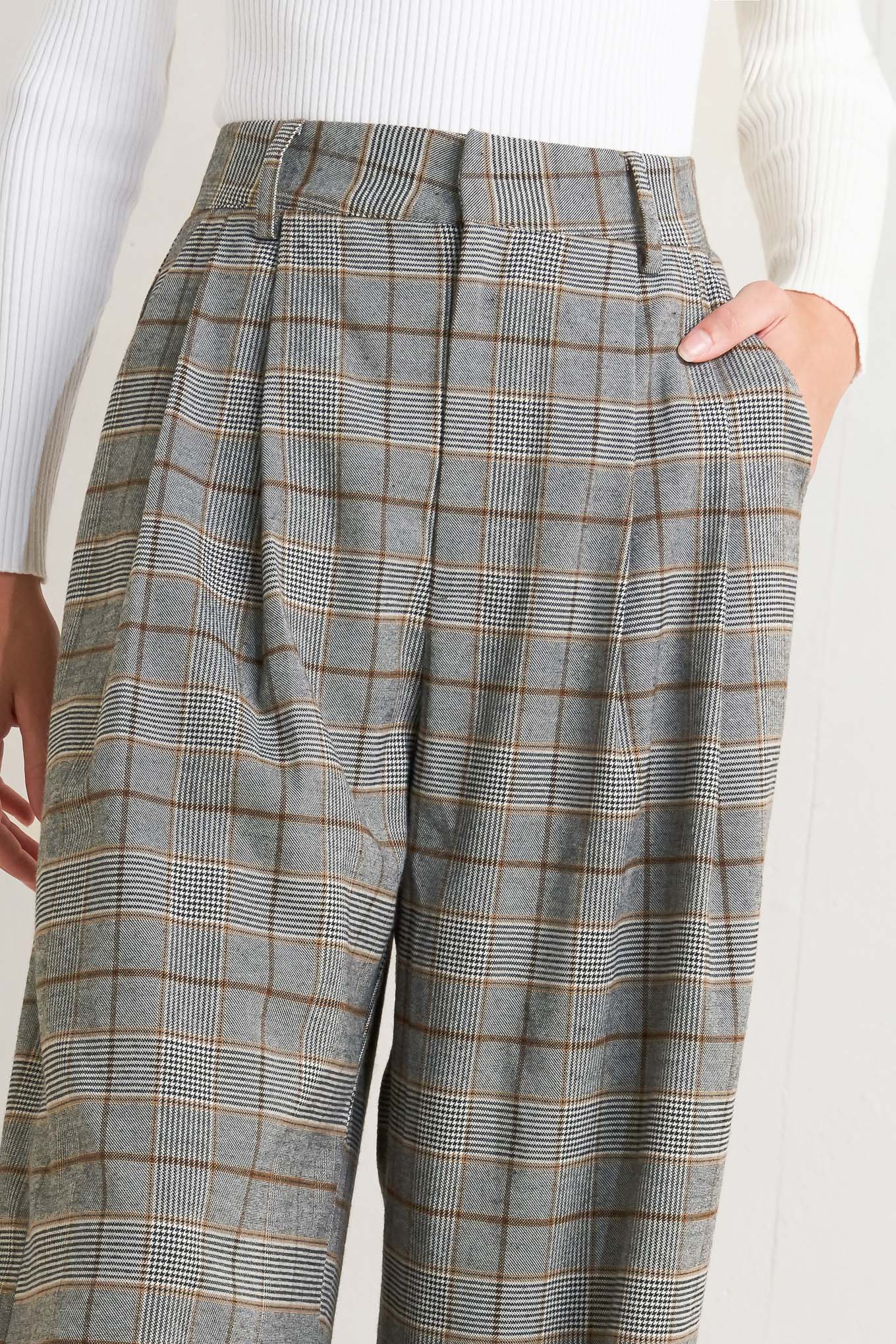 NEW AGE WOVEN PLAID PANTS Flying Tomato
