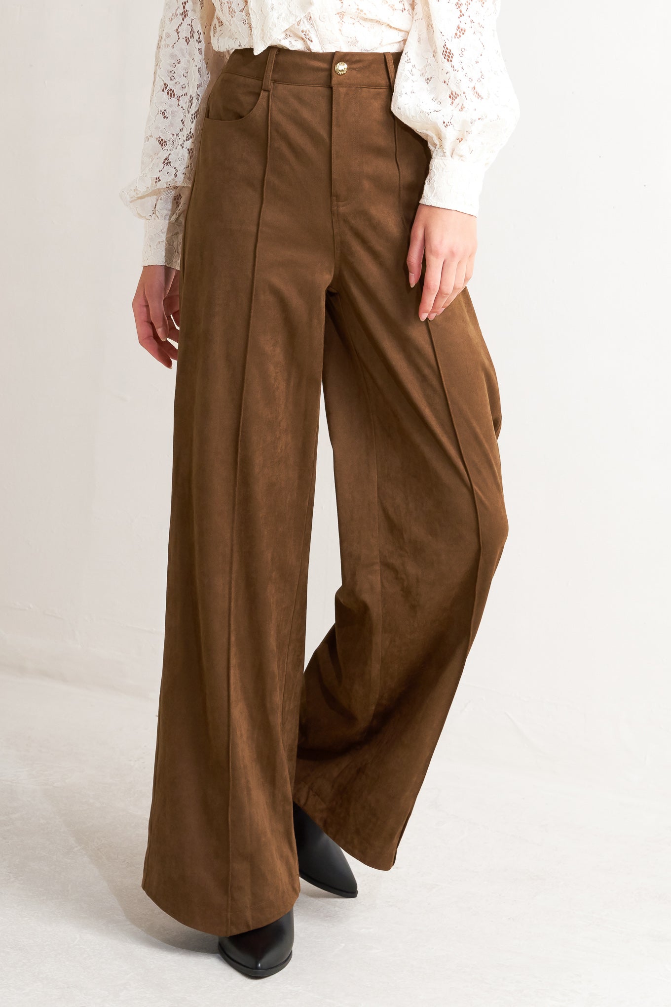 BROWN SUGAR FAUX SUEDE PANTS Flying Tomato
