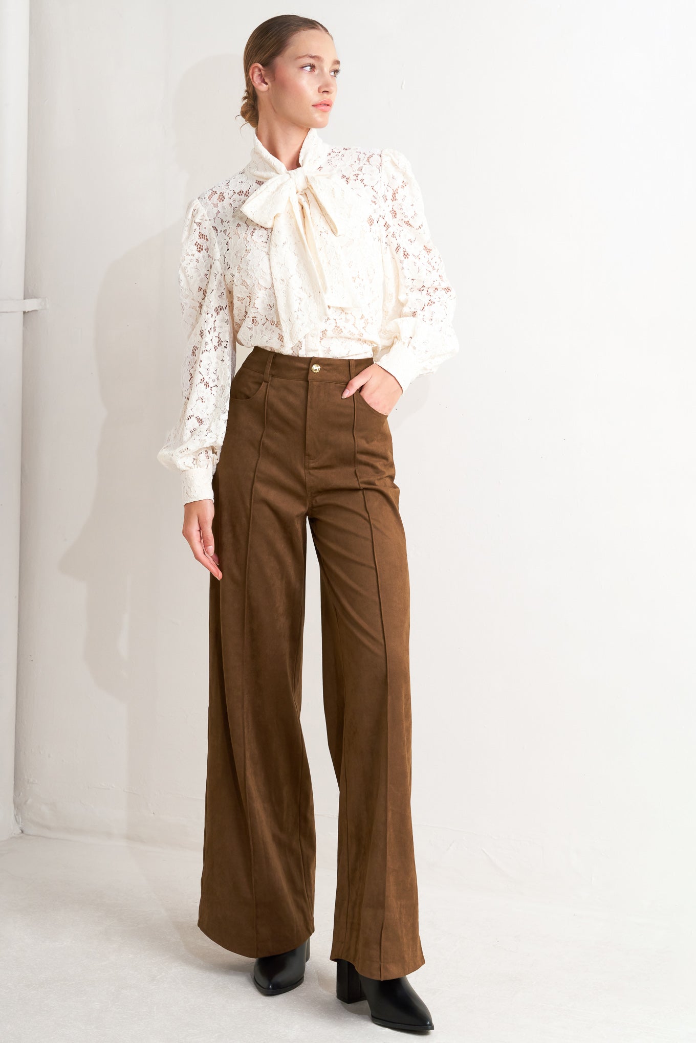 BROWN SUGAR FAUX SUEDE PANTS Flying Tomato