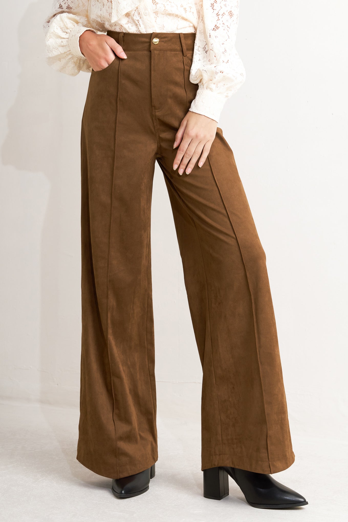 BROWN SUGAR FAUX SUEDE PANTS Flying Tomato