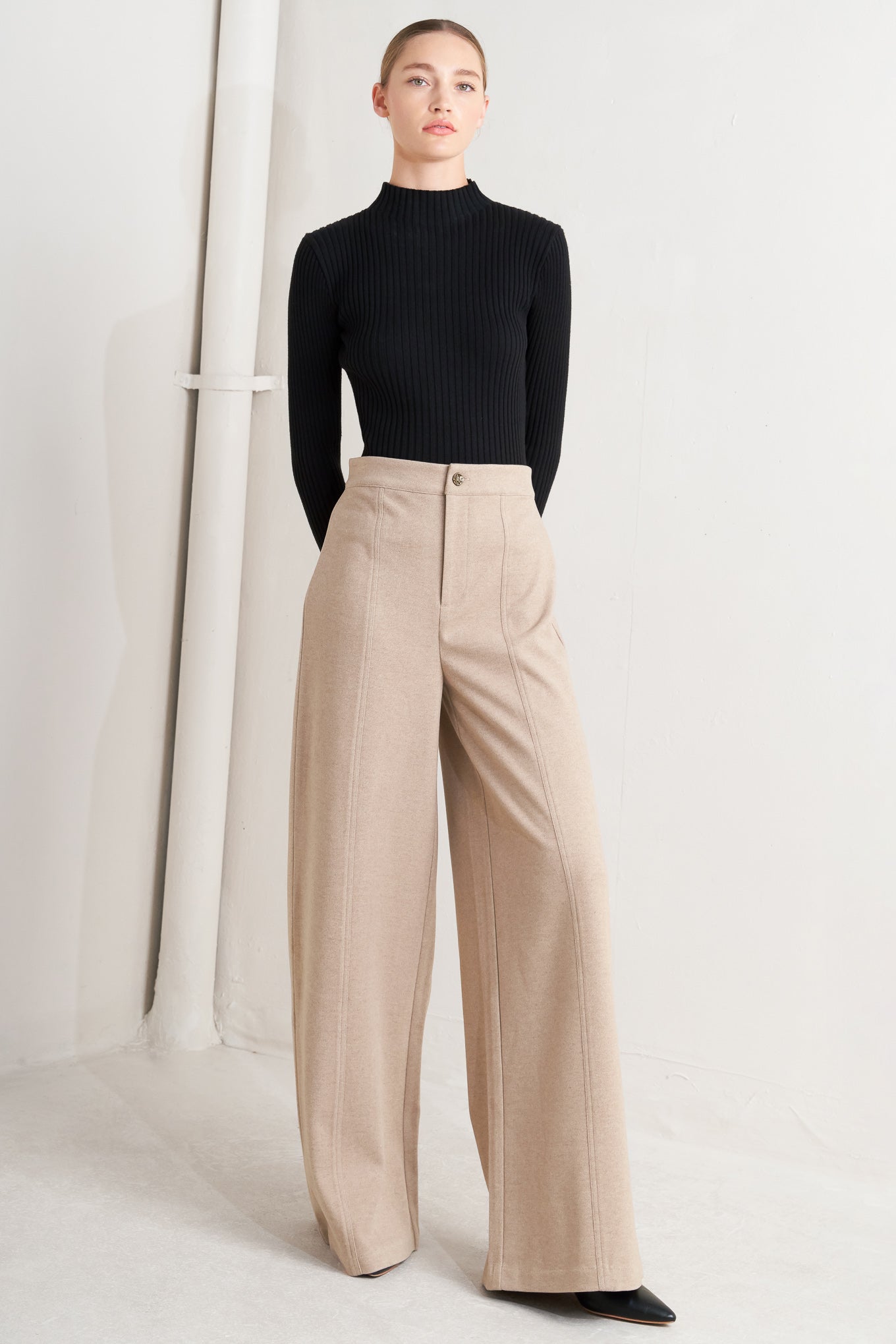 MODERN CORSET MOCHA KNIT PANTS Flying Tomato