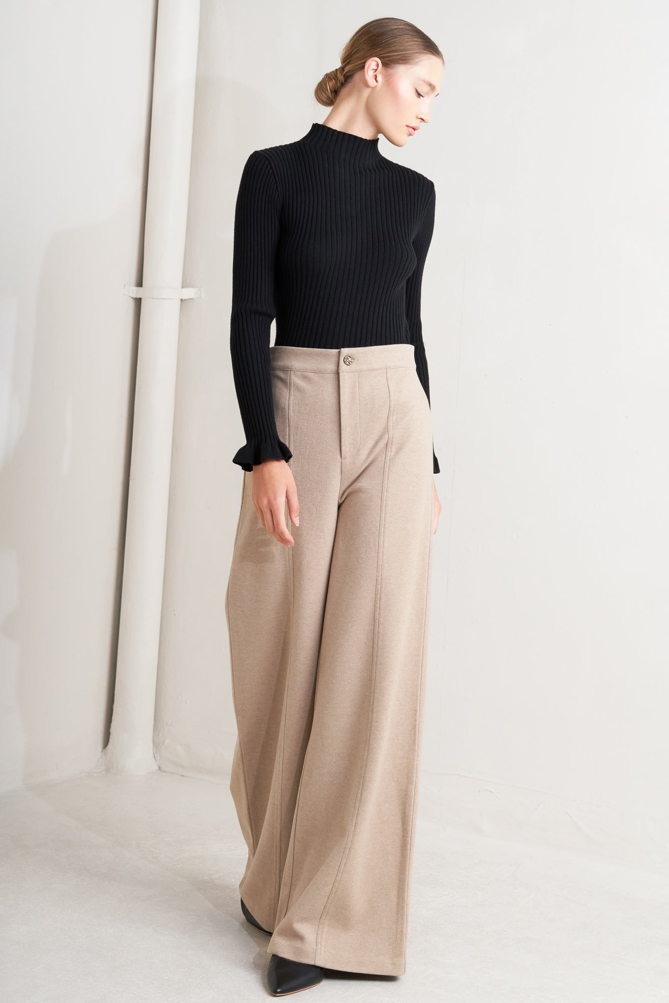 MODERN CORSET MOCHA KNIT PANTS Flying Tomato