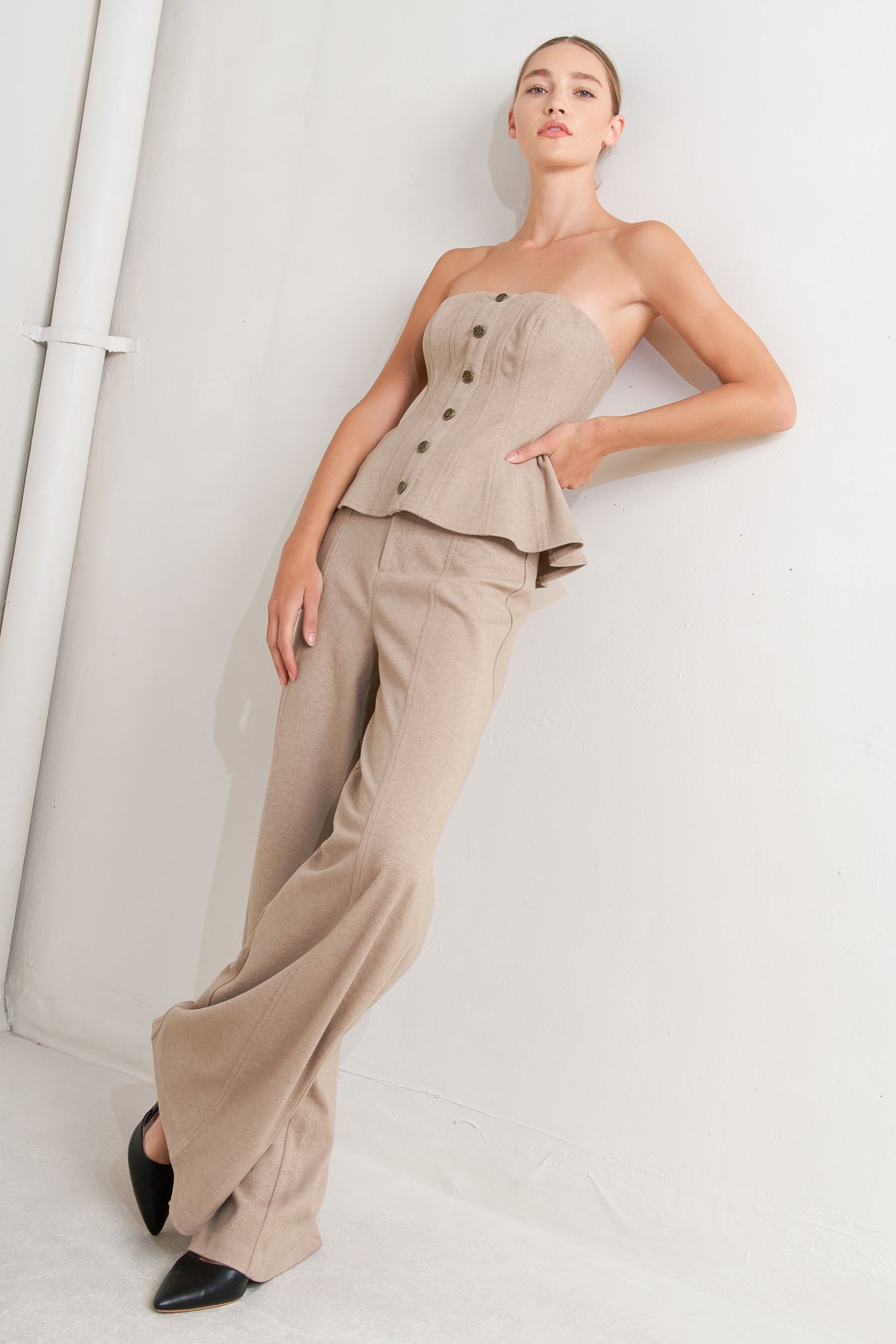 MODERN CORSET MOCHA KNIT PANTS Flying Tomato