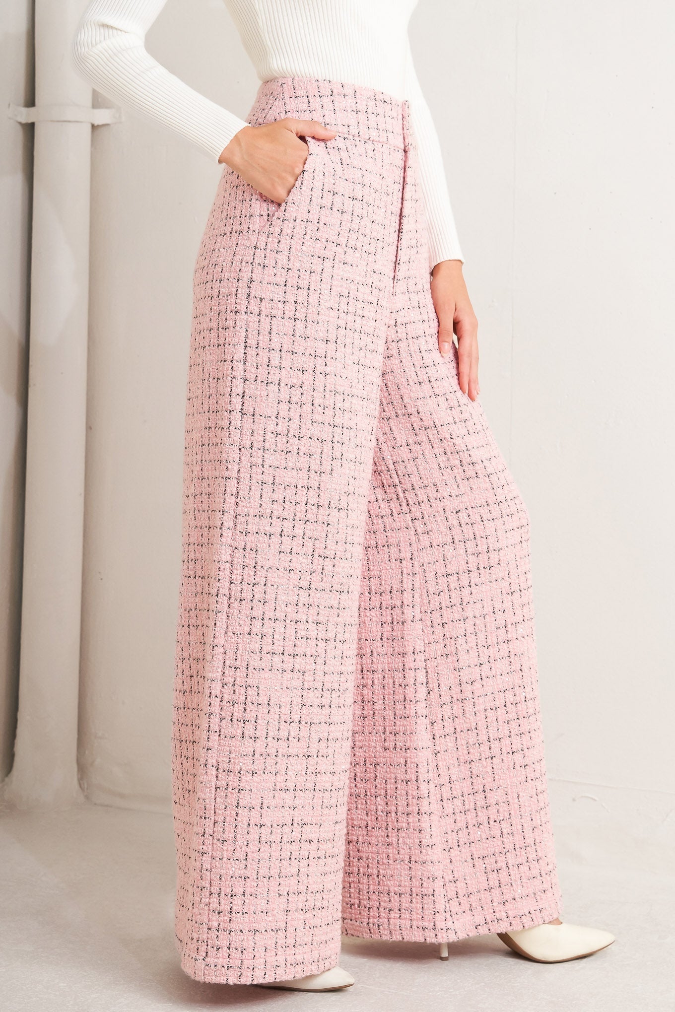 ROSÉ EDGE ENSEMBLE TWEED PANTS Flying Tomato