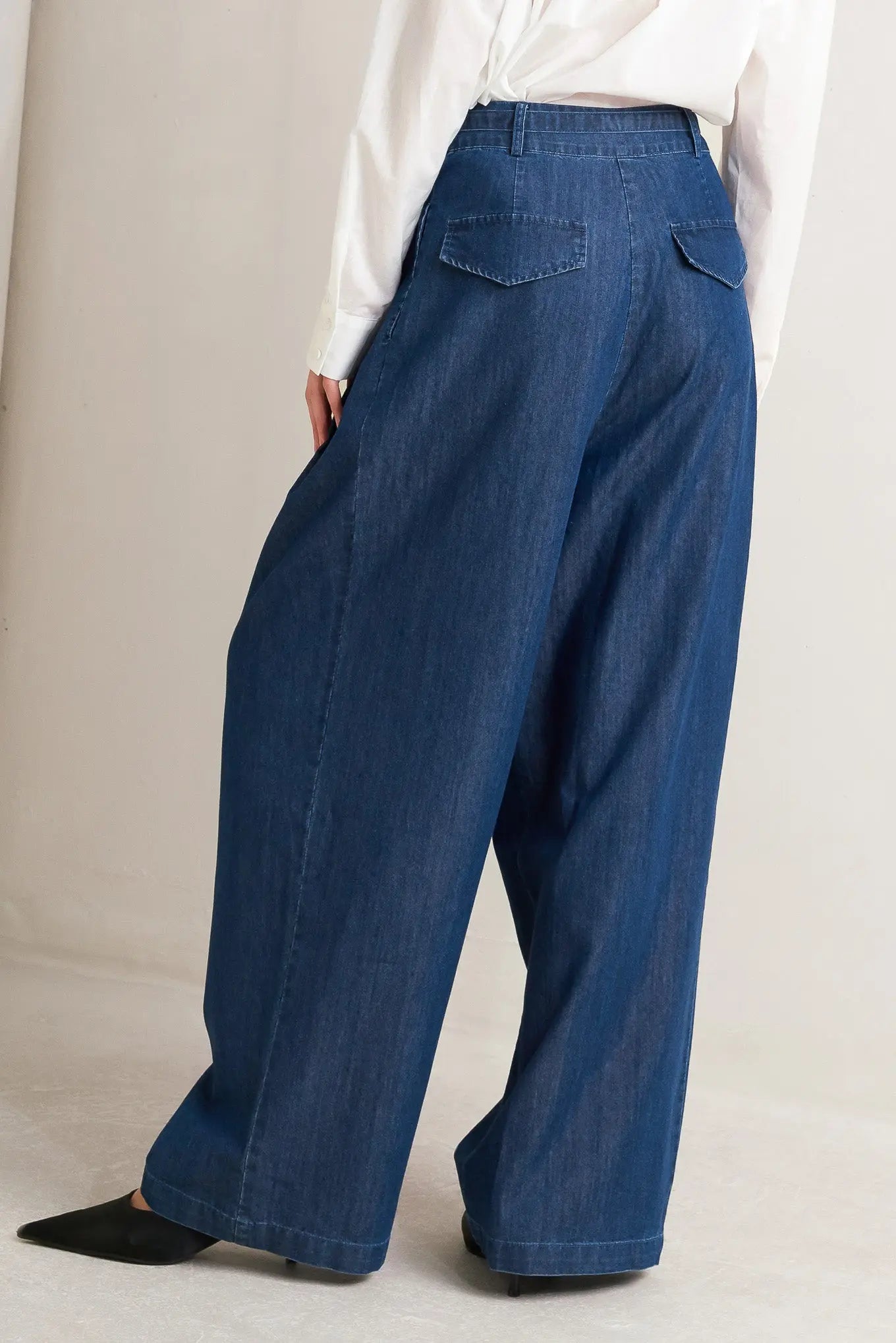 RELAXED TAILORED DENIM LOOSE FITTING PANTS Flying Tomato
