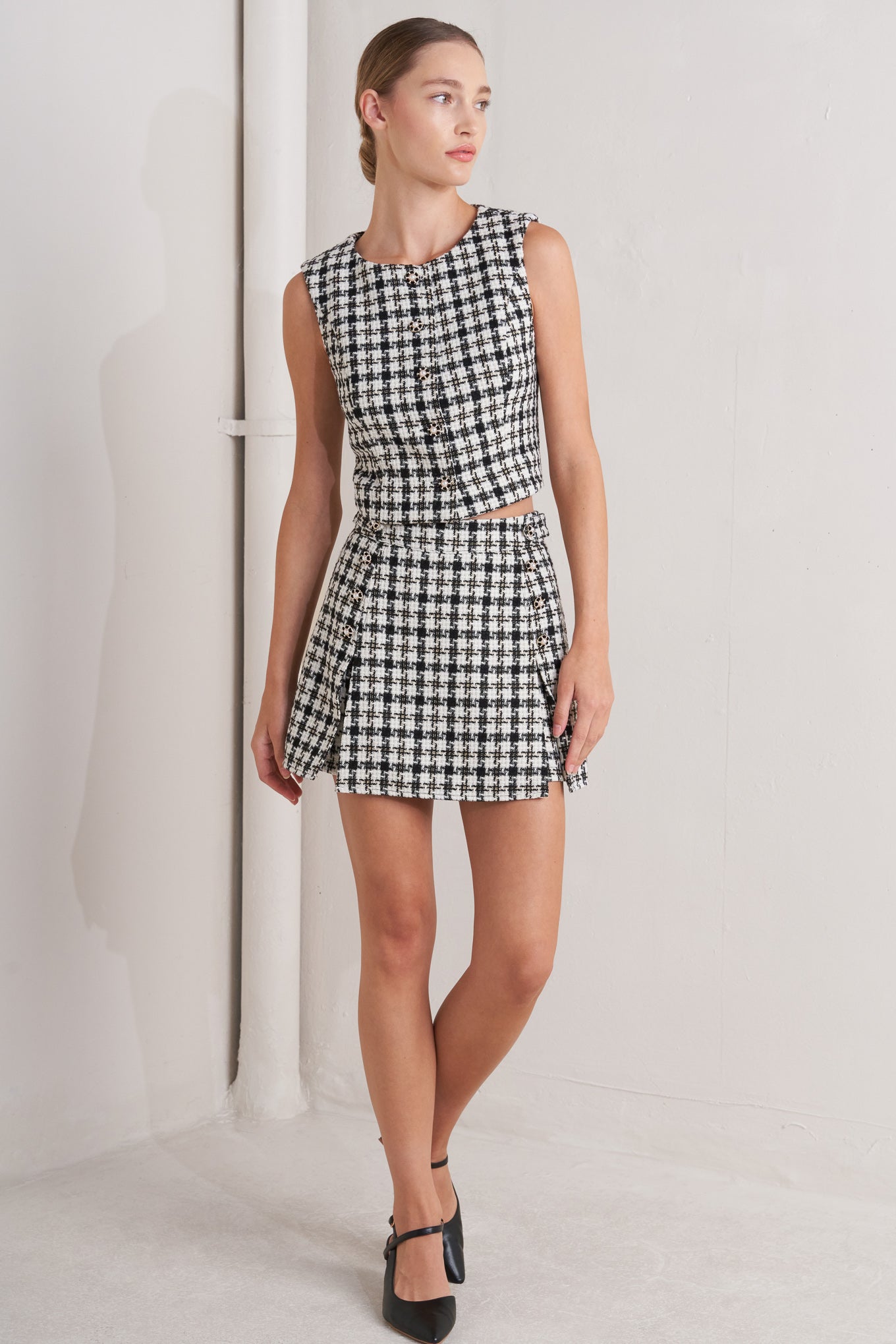 MONA CHECK TWEED SKORT Flying Tomato