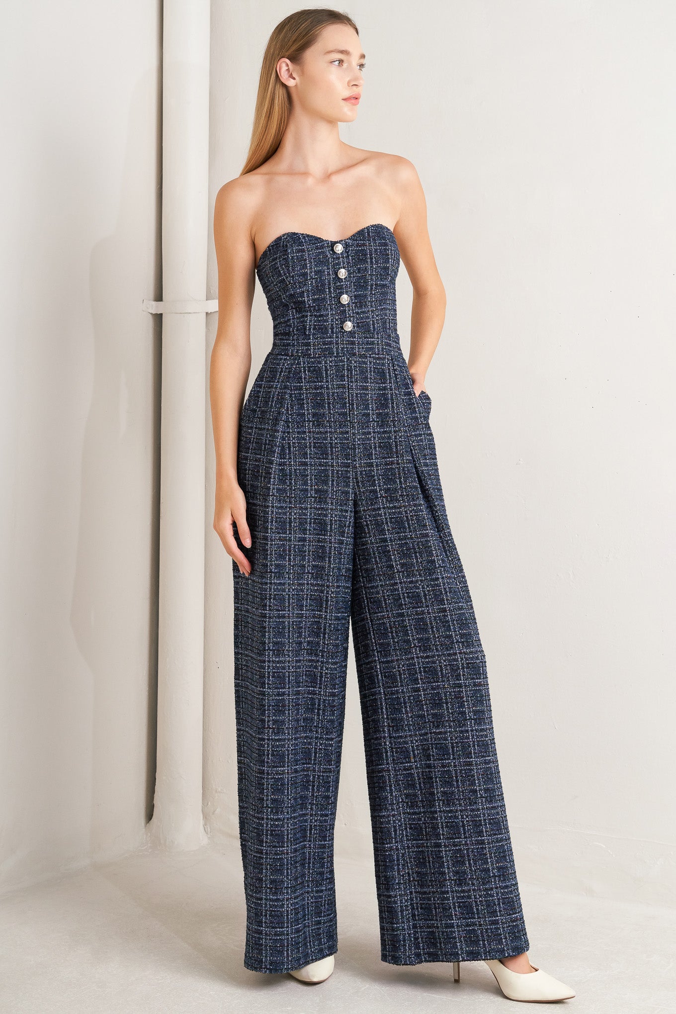 ELEGANT PARTY TWEED JUMPSUIT Flying Tomato