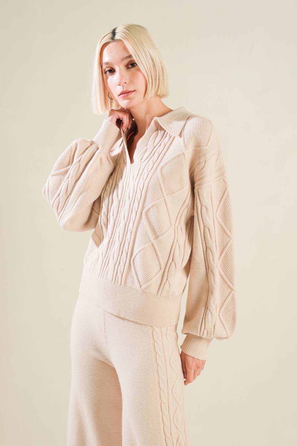 HOLD YOUR GAZE SWEATER KNIT TOP Flying Tomato