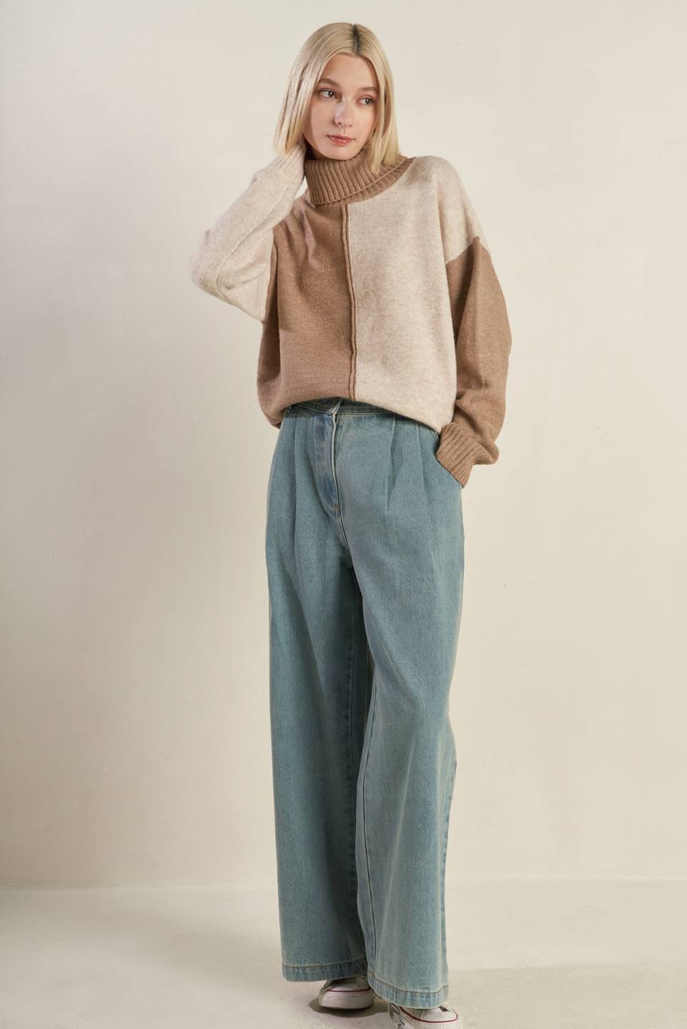 MIXED EMOTIONS COLORBLOCKED SWEATER TOP Flying Tomato