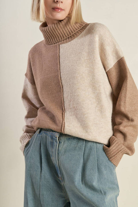 MIXED EMOTIONS COLORBLOCKED SWEATER TOP Flying Tomato