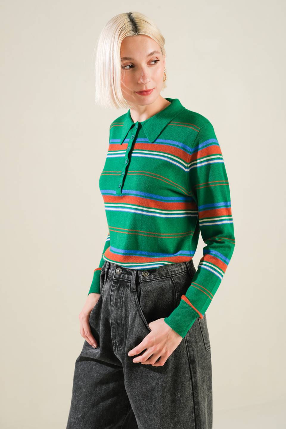 CALL IT FATE SWEATER POLO TOP Flying Tomato