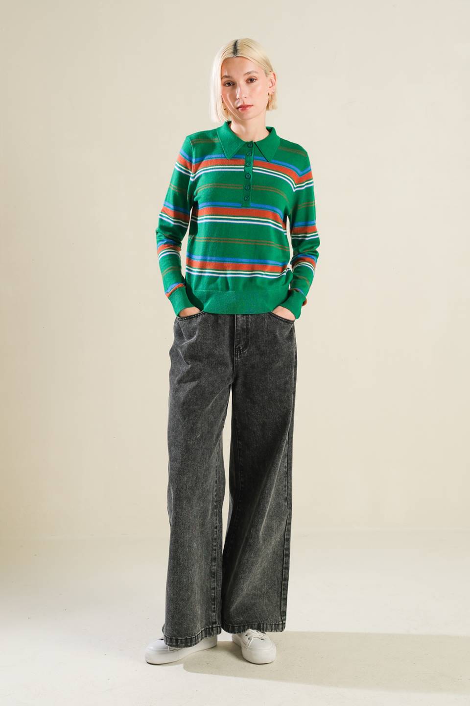 CALL IT FATE SWEATER POLO TOP Flying Tomato