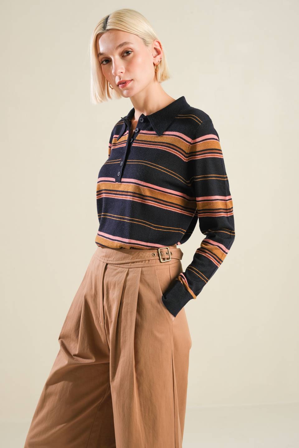 CALL IT FATE SWEATER POLO TOP Flying Tomato