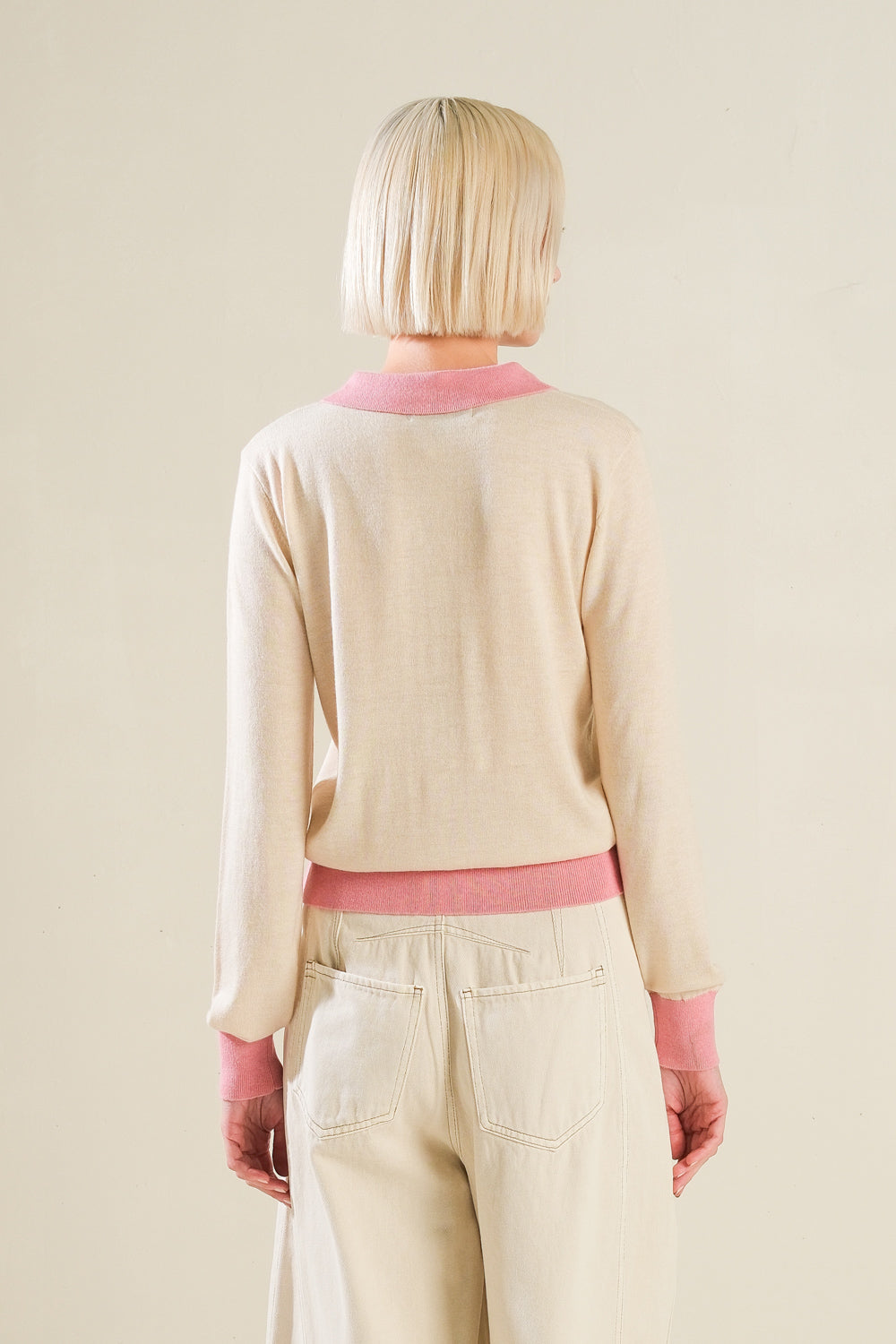 HIDDEN REFLECTIONS SWEATER POLO TOP Flying Tomato