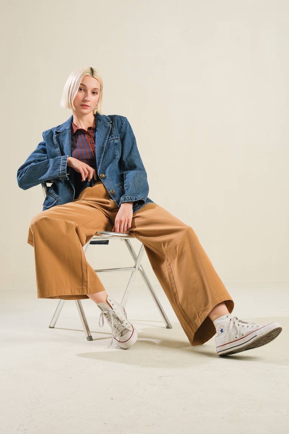 BLISSFUL STROLLS SWEATER POLO TOP Flying Tomato