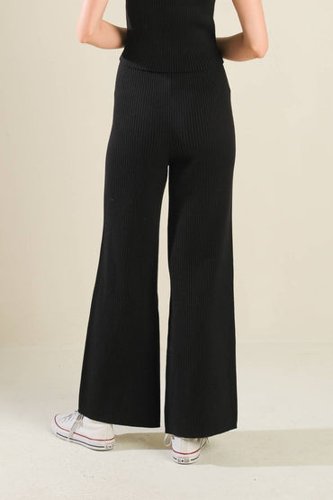 REGAL RISE BLACK KNIT PANTS