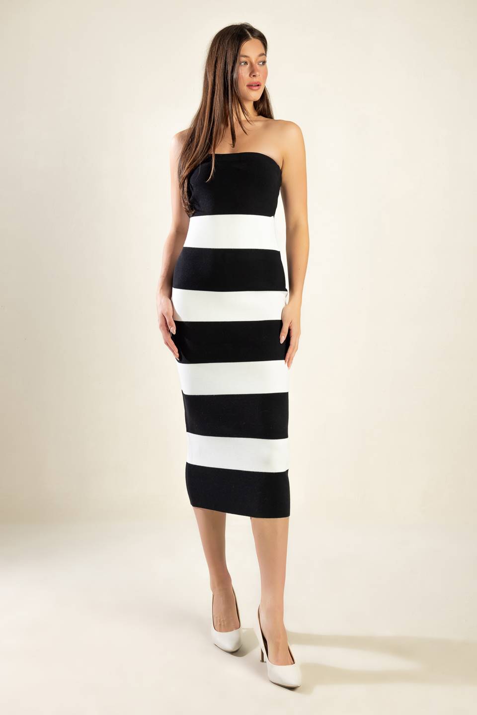 ROMANTIC AFTERNOON SWEATER MIDI TUBE DRESS Flying Tomato