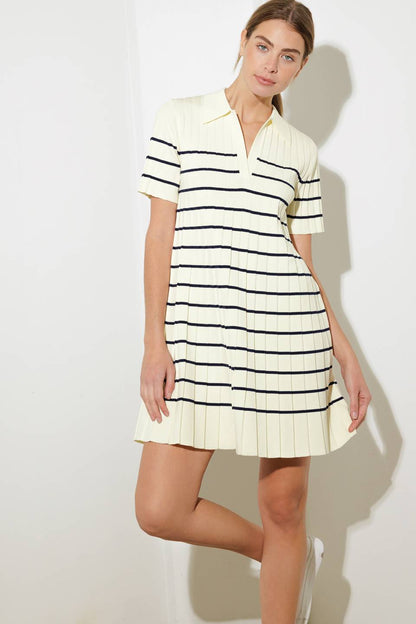 COZY STRIPE KNIT MINI DRESS