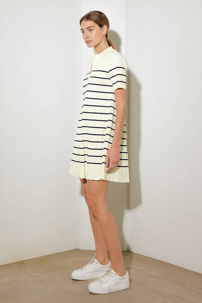 COZY STRIPE KNIT MINI DRESS