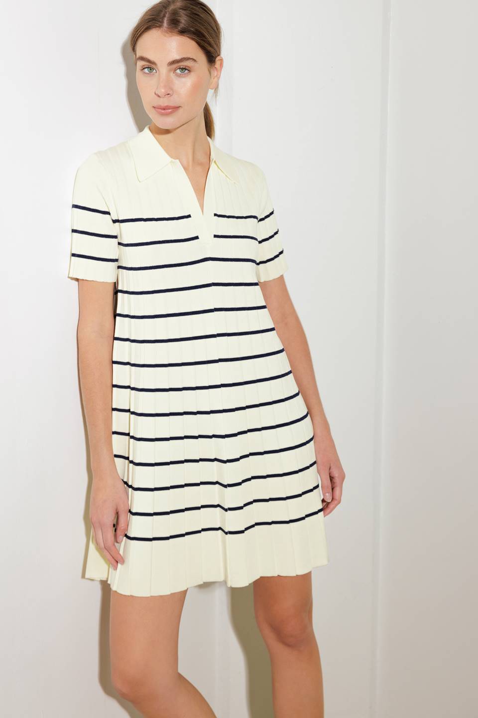 COZY STRIPE KNIT MINI DRESS