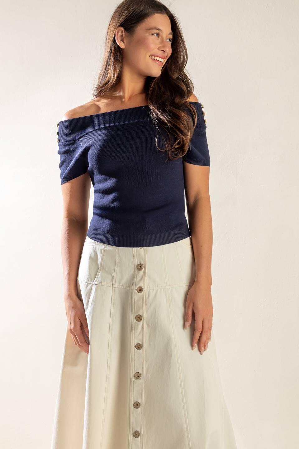 TIME FOR TEA OFF SHOULDER SWEATER TOP Flying Tomato