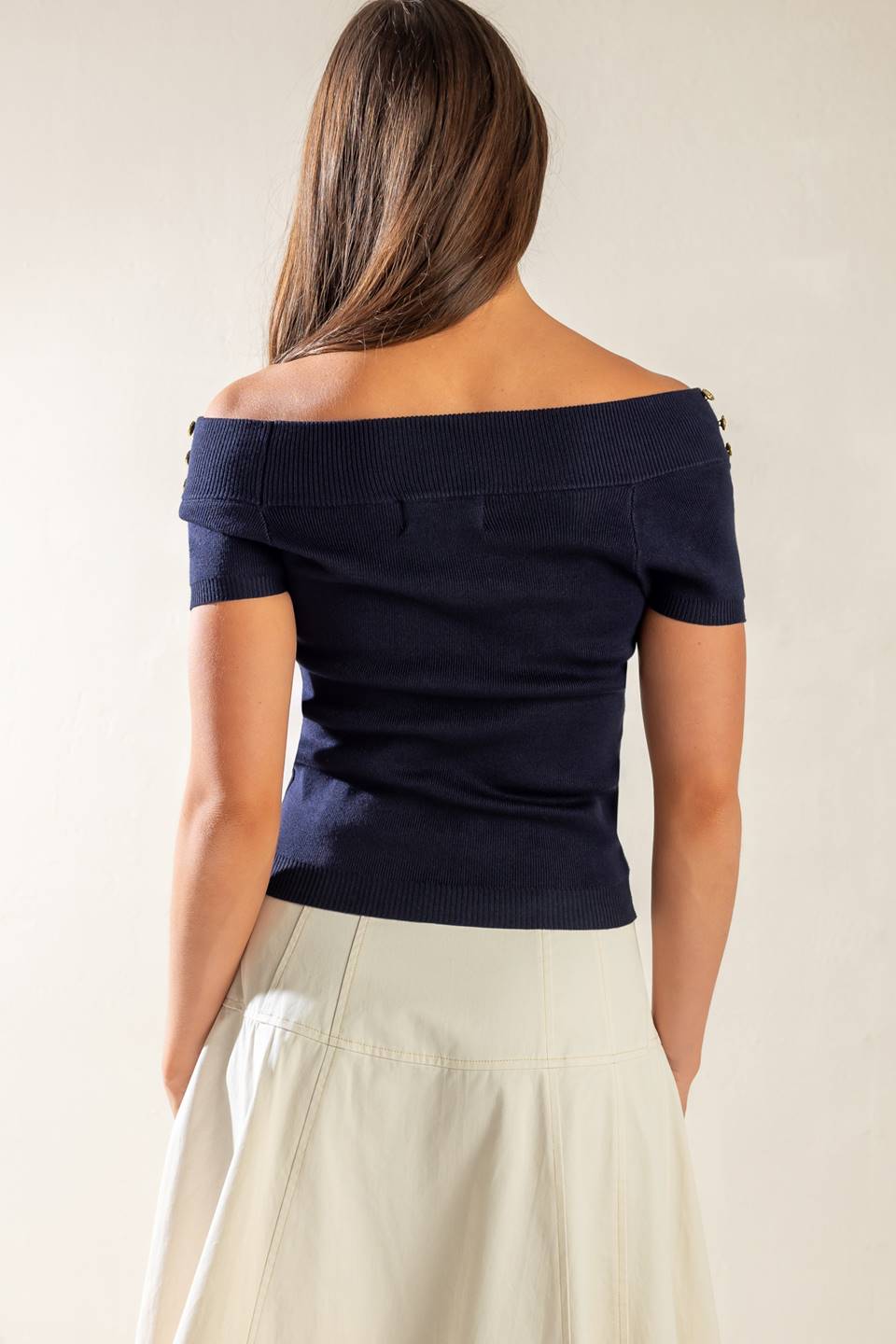 TIME FOR TEA OFF SHOULDER SWEATER TOP Flying Tomato