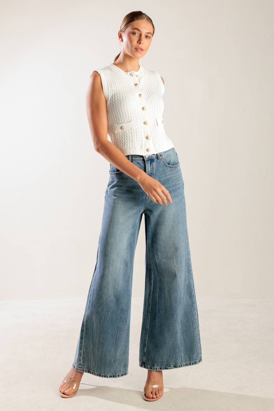 NOTHING LIKE IT WHITE KNIT VEST Flying Tomato