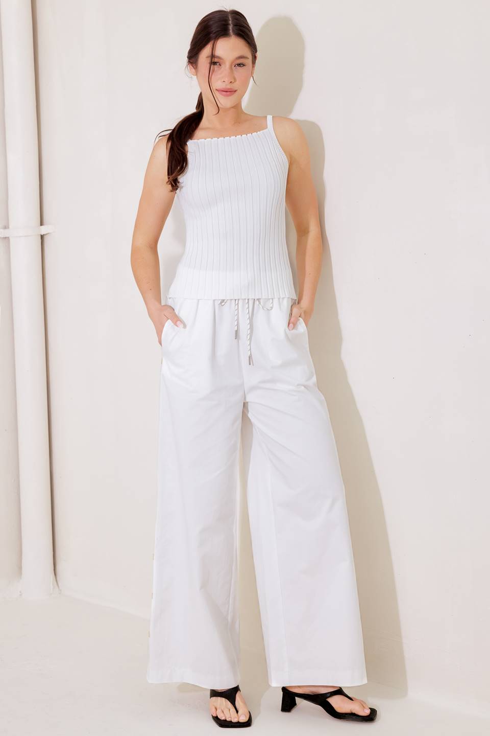 BIT OF SUNSHINE WHITE SWEATER KNIT TANK TOP Flying Tomato