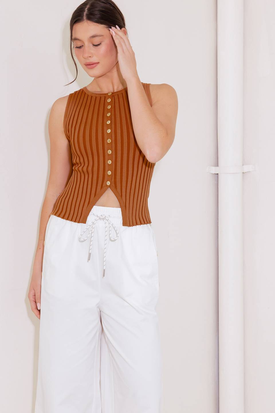 WHEN ON DOOR OPENS SWEATER KNIT TOP Flying Tomato