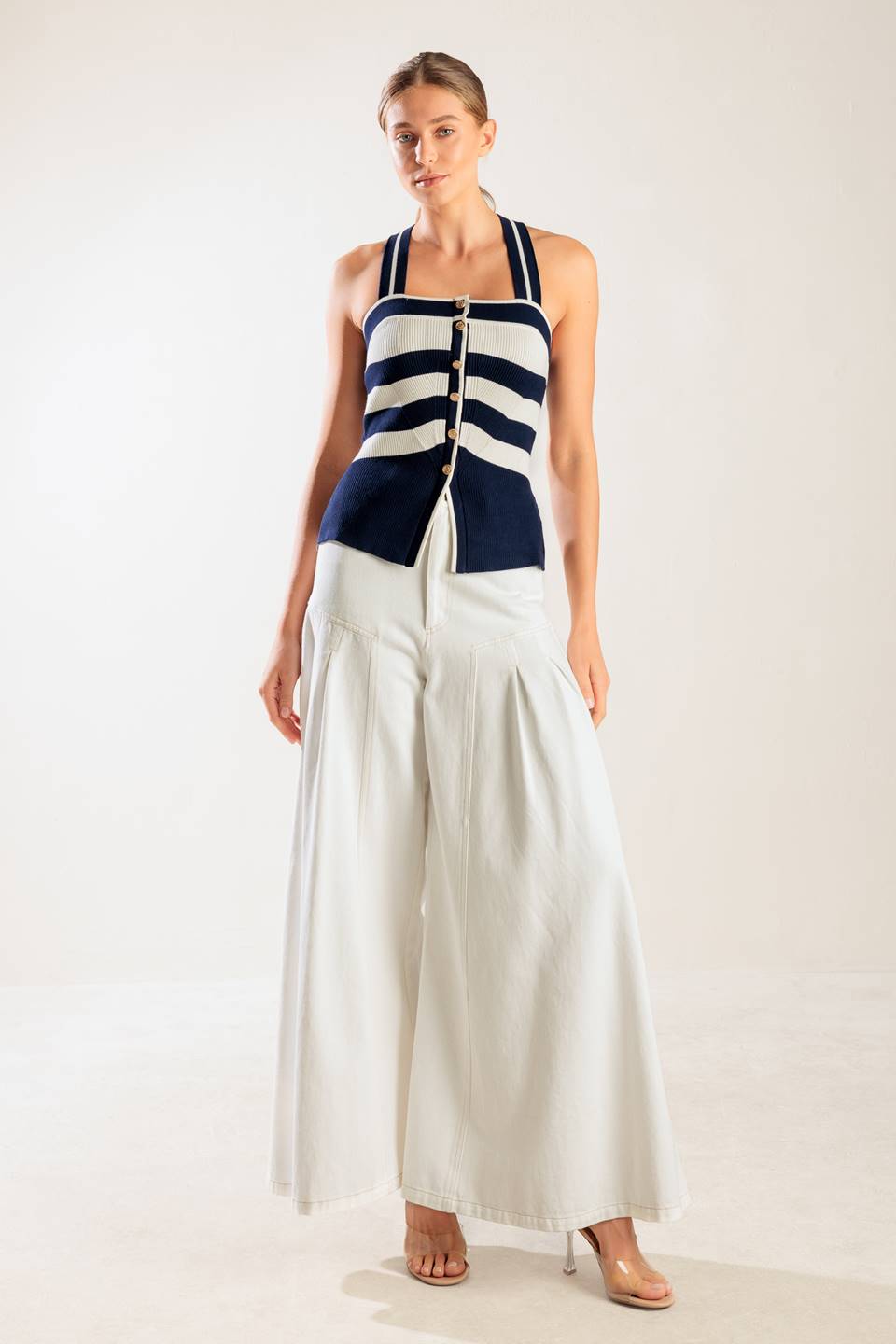 SHINE BRIGHT NAVY KNIT TOP Flying Tomato