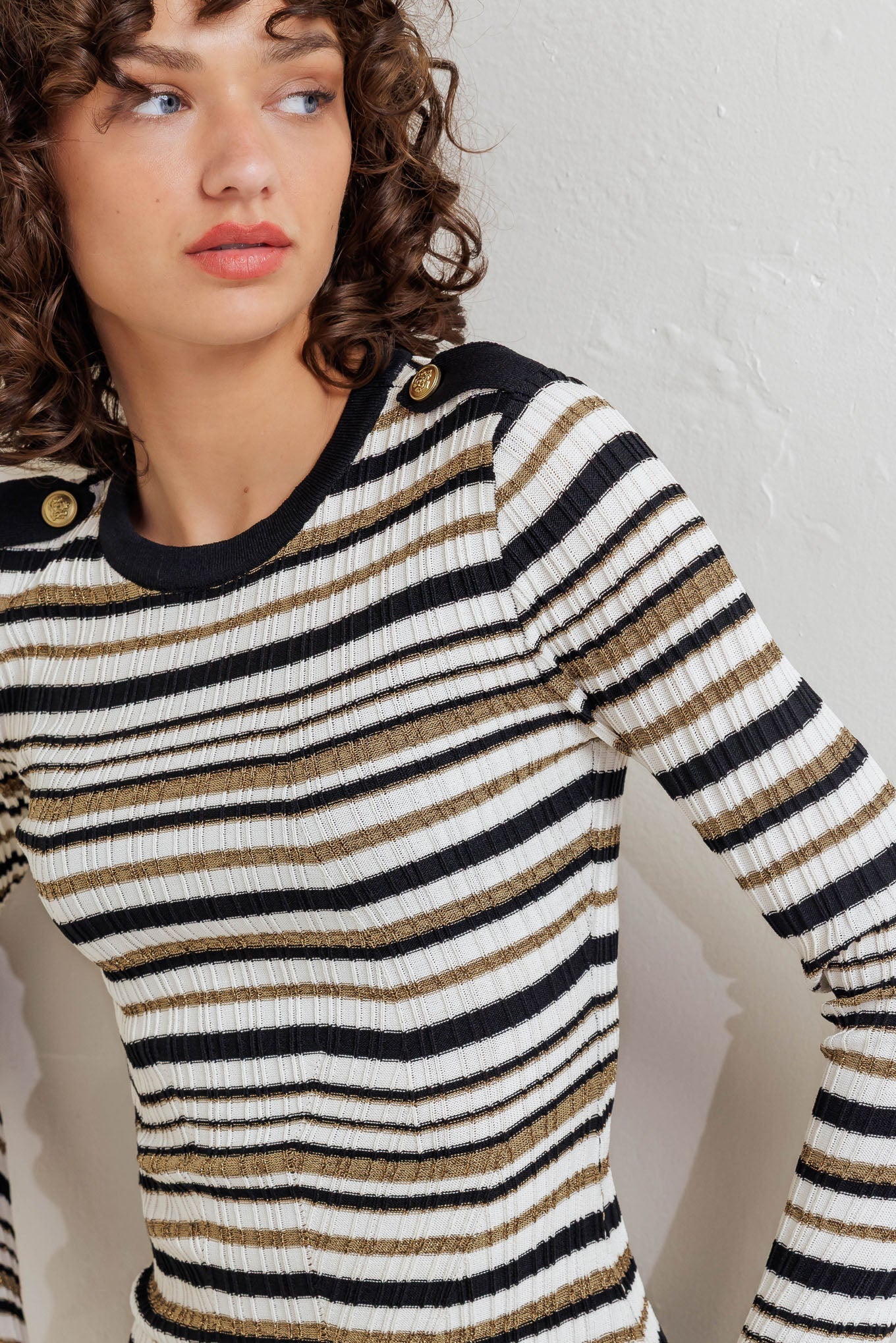 SWEET STRIPE MUSE SWEATER KNIT TOP Flying Tomato