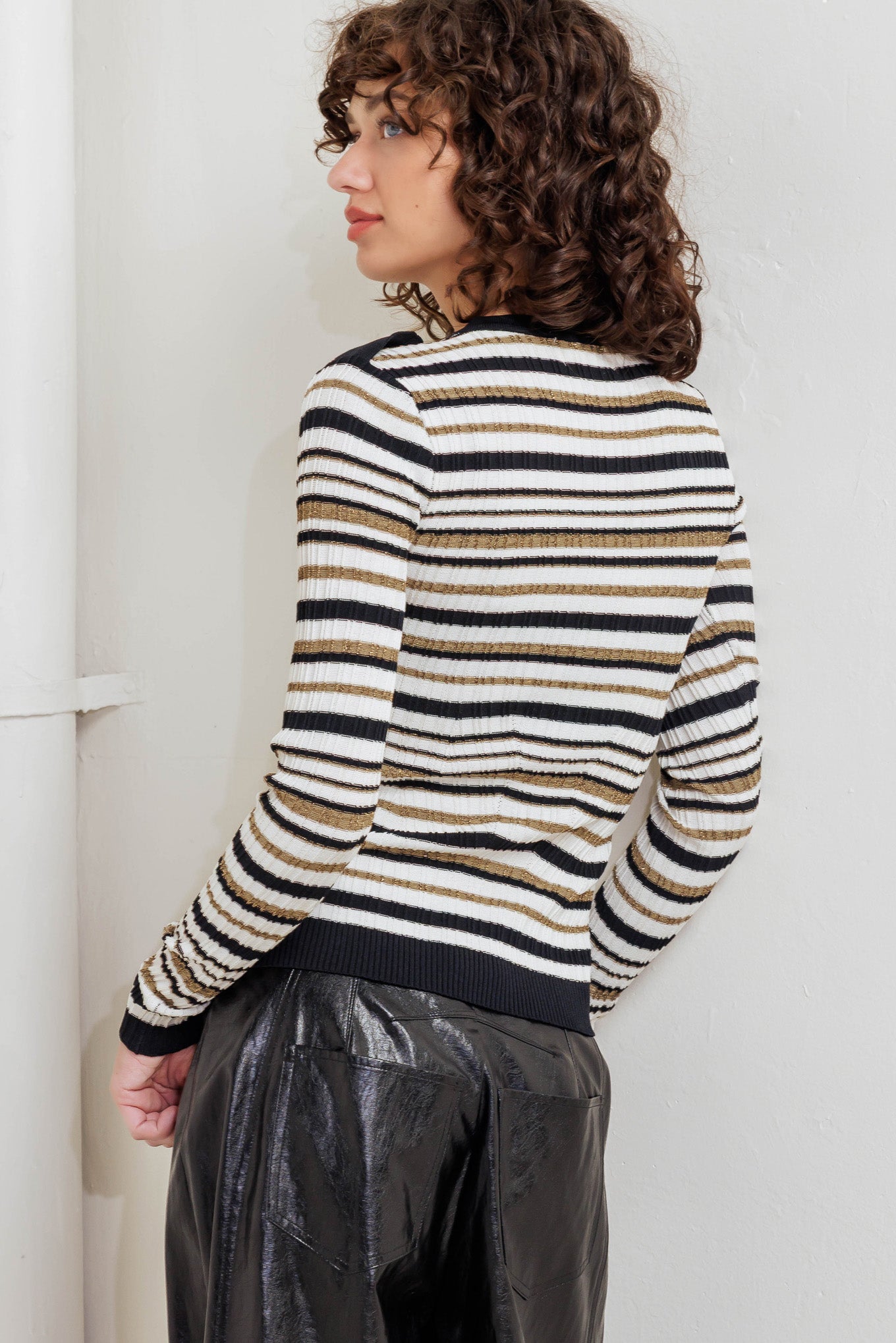 SWEET STRIPE MUSE SWEATER KNIT TOP Flying Tomato
