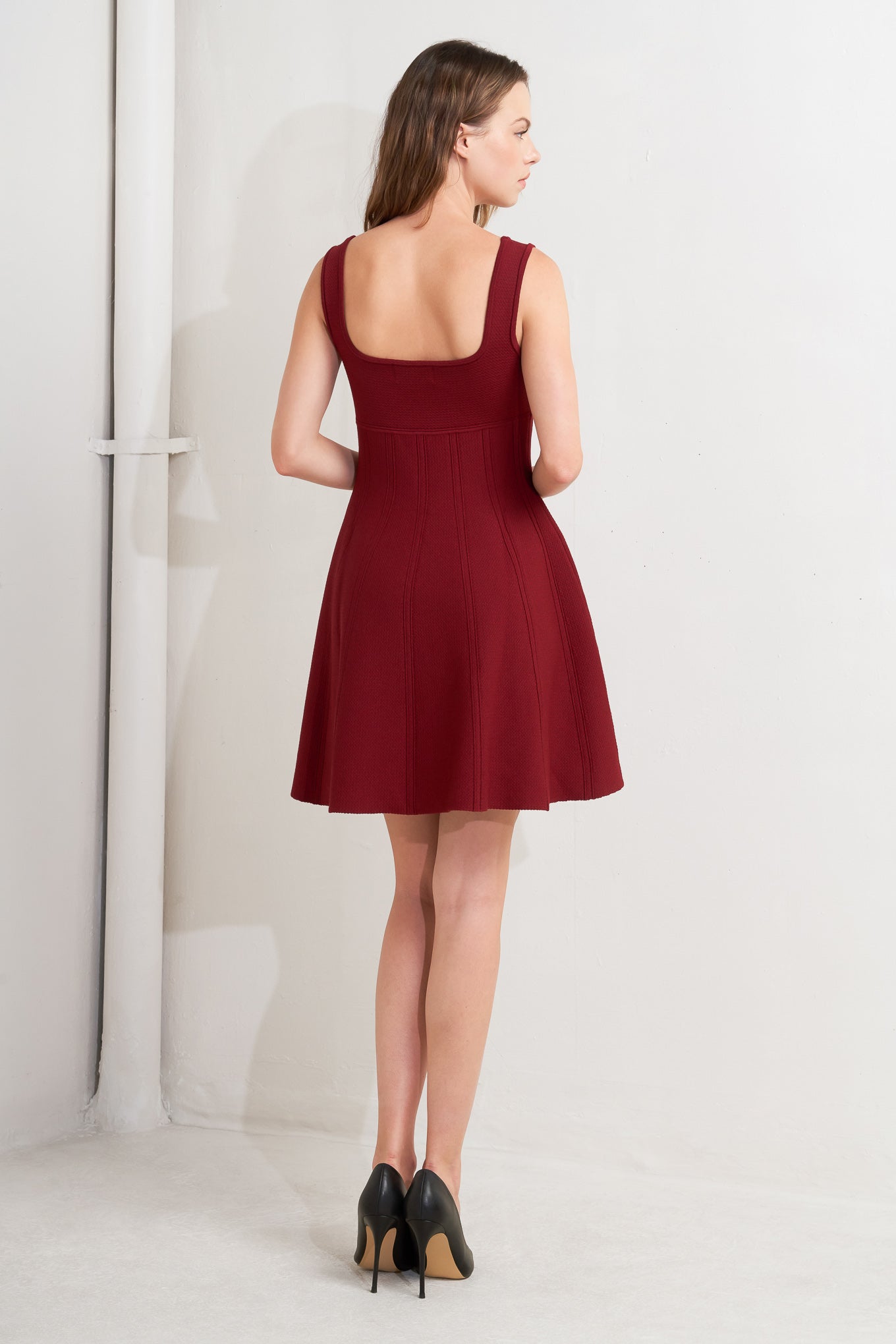 SKATER IN WINE SWEATER MINI DRESS Flying Tomato