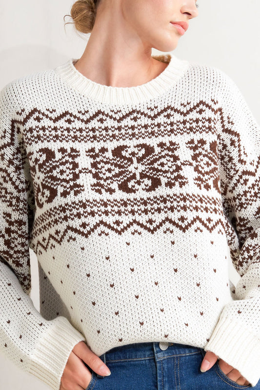 SNOWFLAKE GLAM PULLOVER SWEATER TOP Flying Tomato