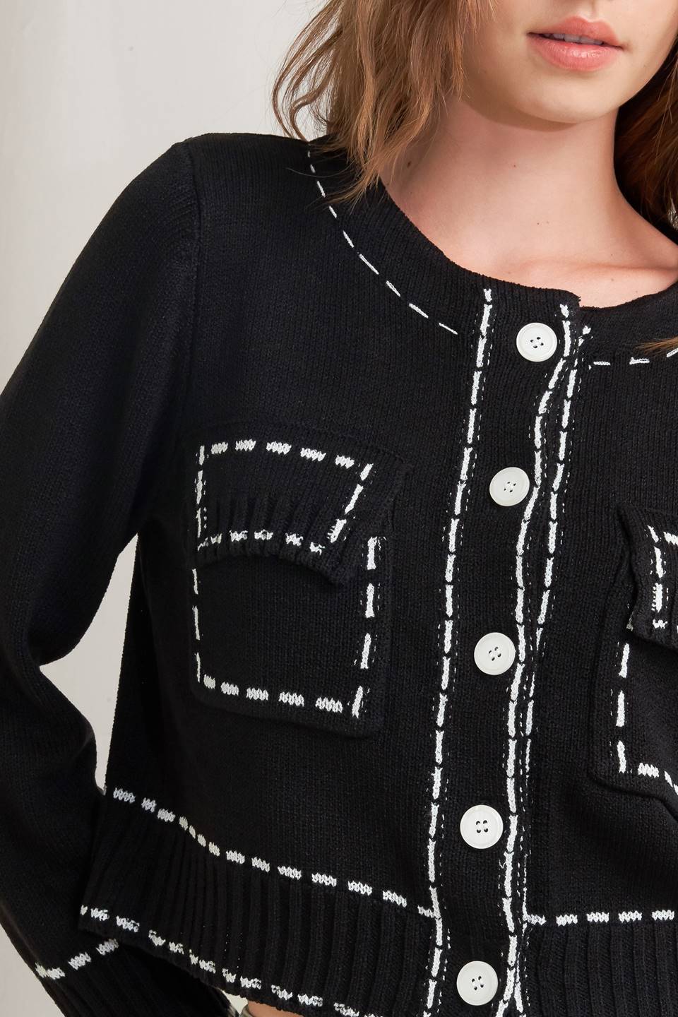 MONO FRAME SWEATER KNIT TOP Flying Tomato