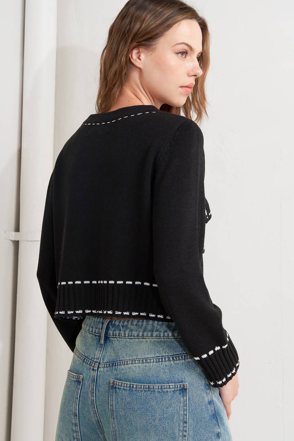 MONO FRAME SWEATER KNIT TOP Flying Tomato