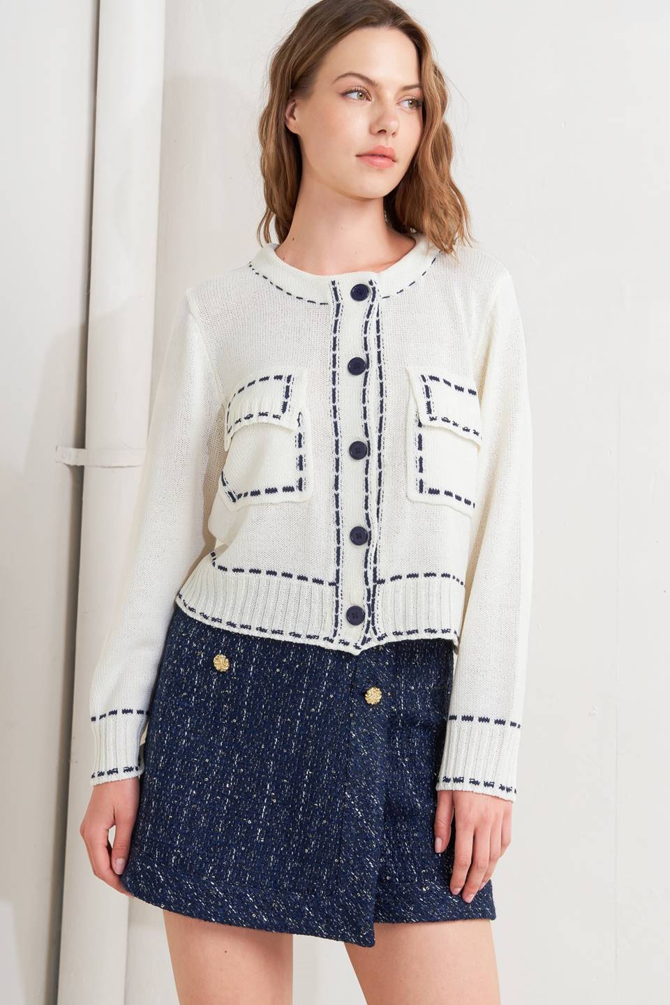 MONO FRAME SWEATER KNIT TOP Flying Tomato