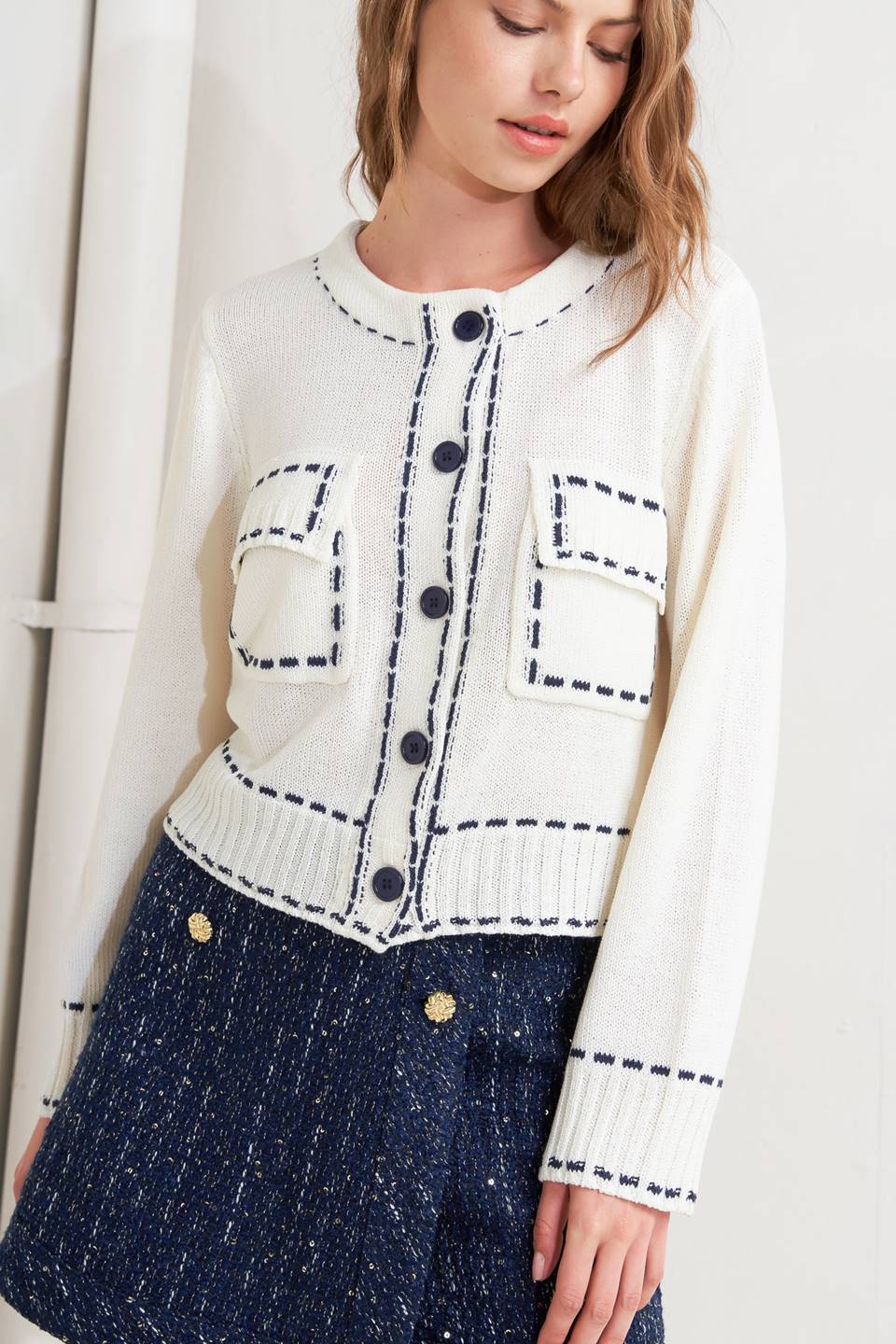 MONO FRAME SWEATER KNIT TOP Flying Tomato