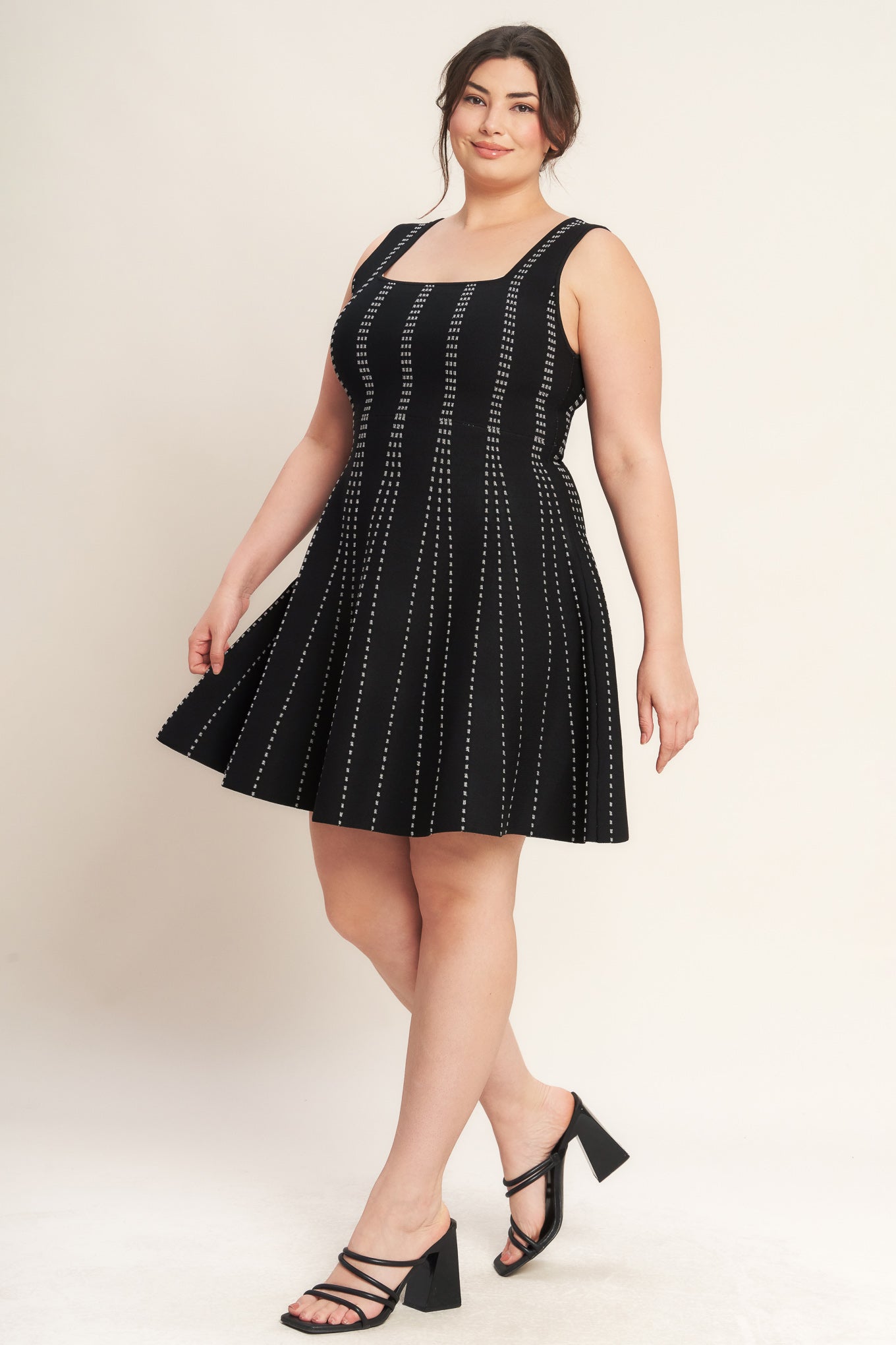 SUGAR STRIPE JACQUARD SWEATER MINI DRESS Flying Tomato