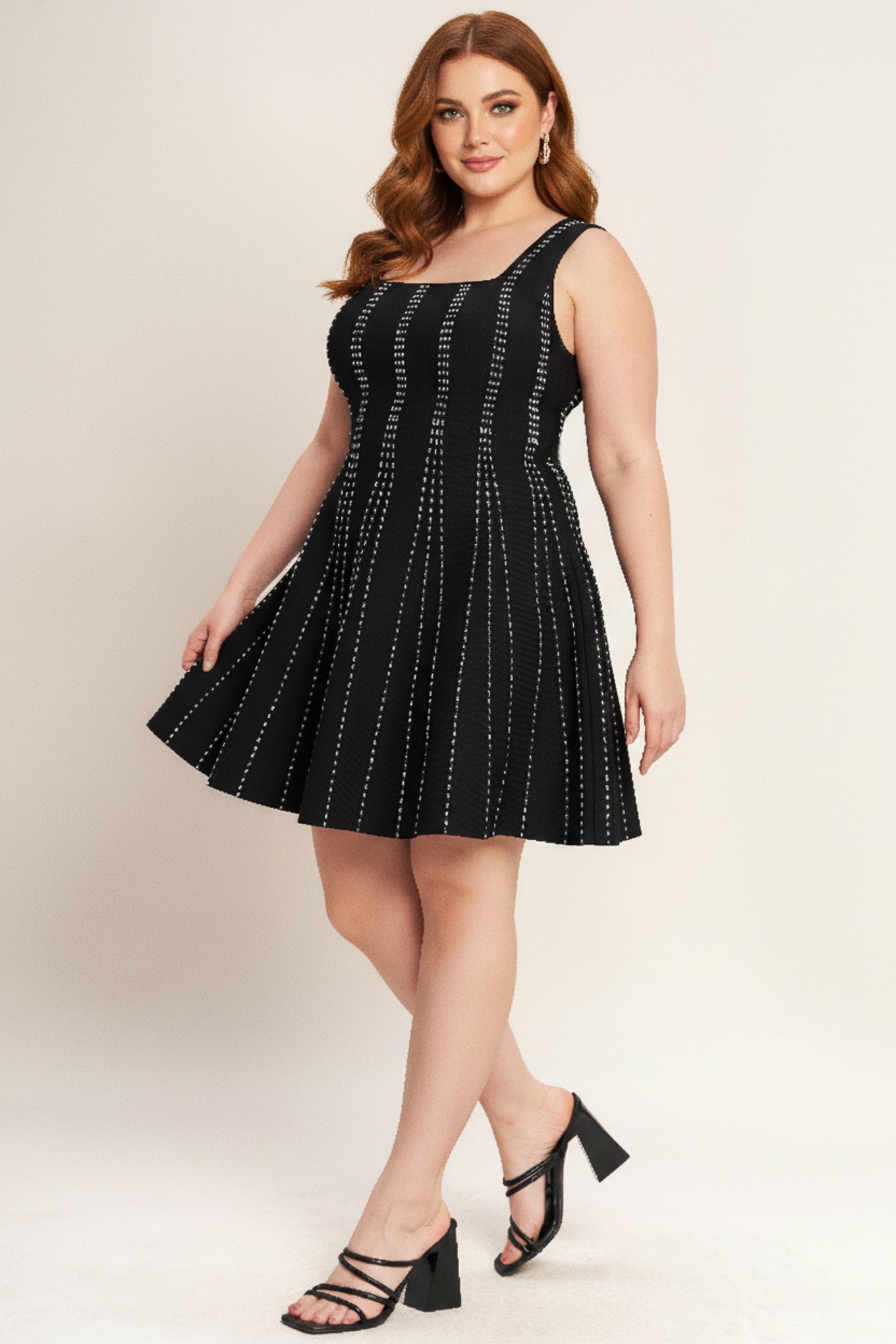 SUGAR STRIPE JACQUARD SWEATER MINI DRESS Flying Tomato