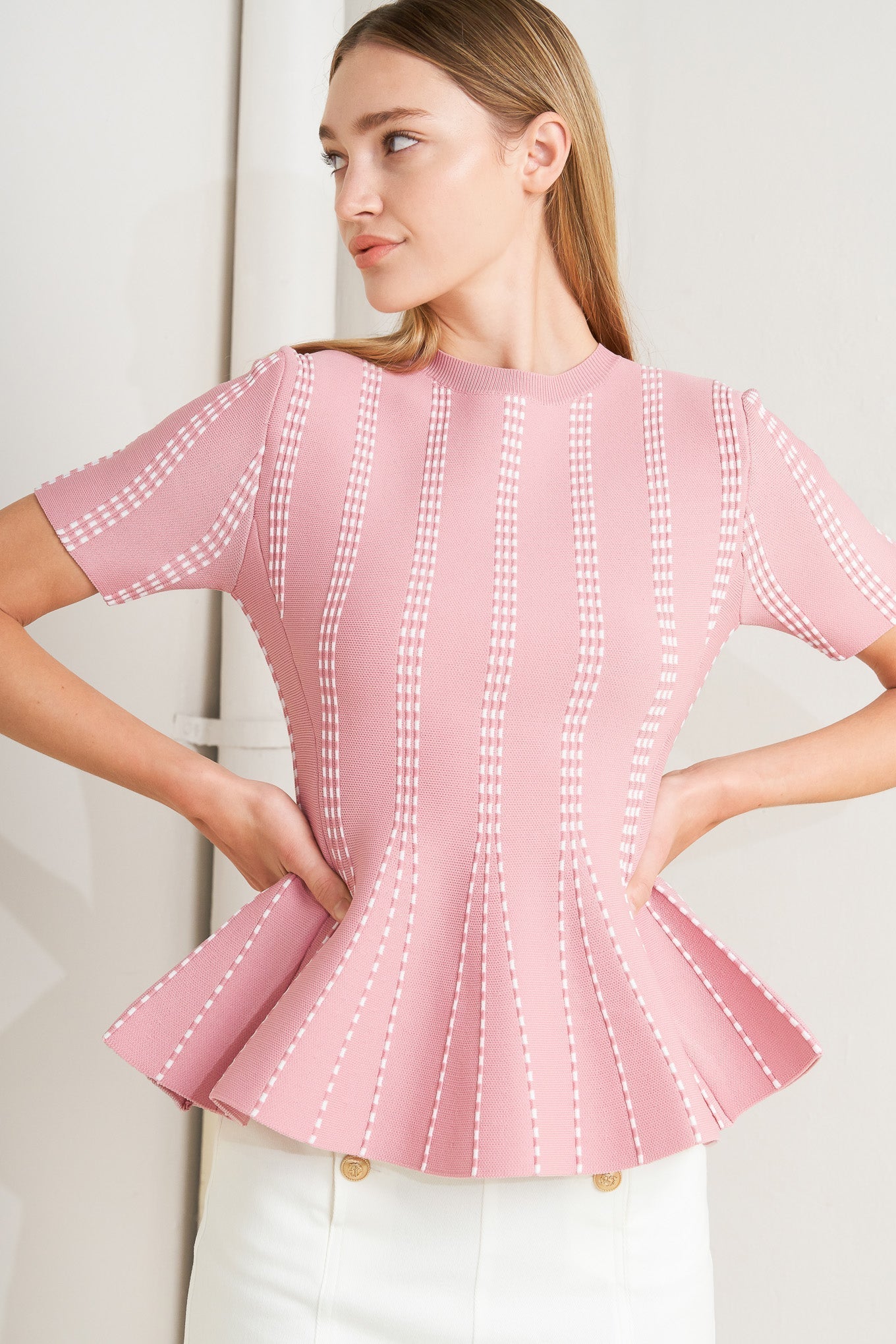 EVENING RUSTLE JACQUARD SWEATER TOP Flying Tomato