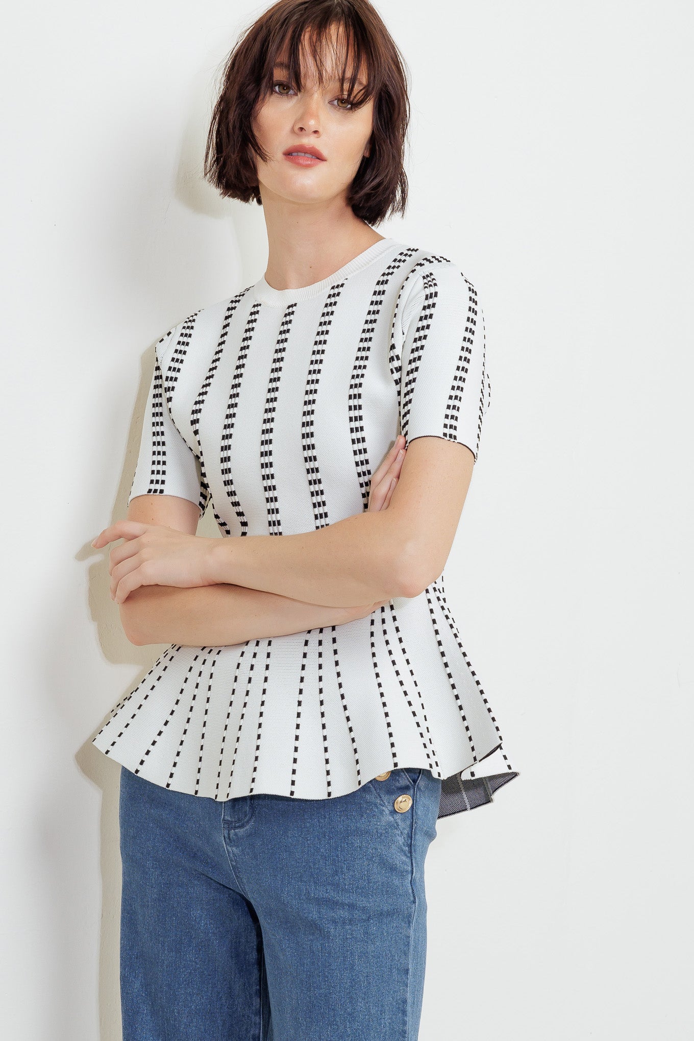EVENING RUSTLE JACQUARD SWEATER TOP Flying Tomato