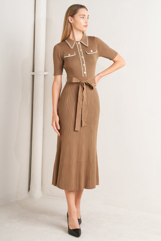 PARISIAN INSPIRED STYLE SWEATER KNIT MIDI DRESS Flying Tomato