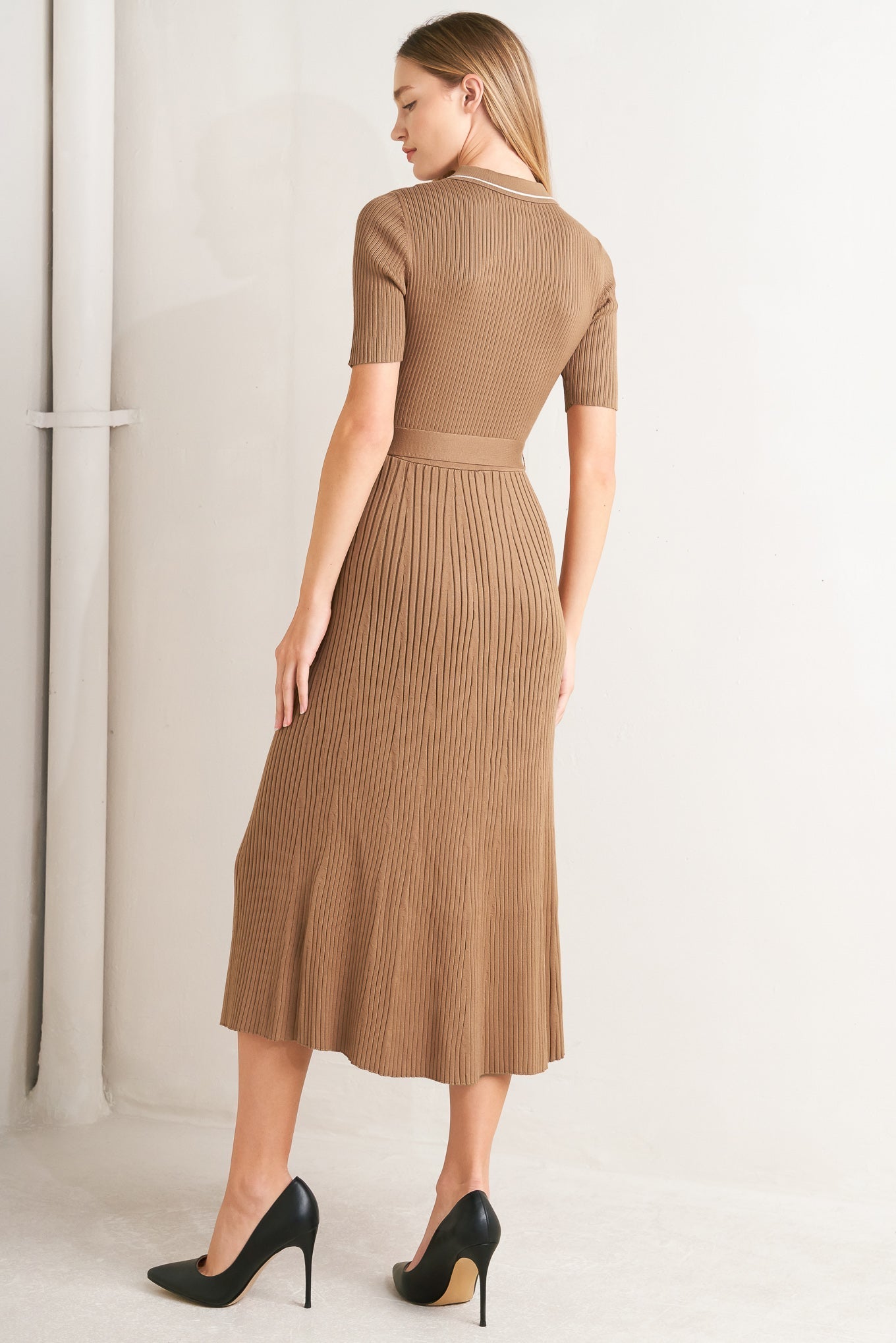 PARISIAN INSPIRED STYLE SWEATER KNIT MIDI DRESS Flying Tomato